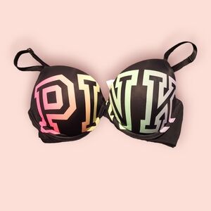 PINK Rainbow Ombre Push Up Bra 34D